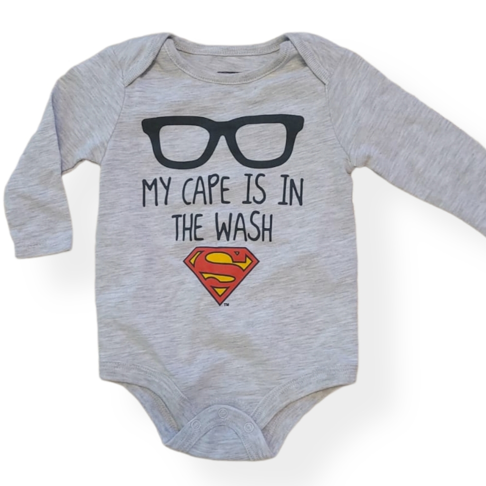 Superman long sleeved grey onesie/bodysuit